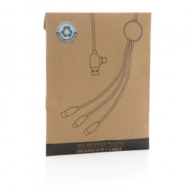 Logotrade Logogeschenke das Foto: Ontario 6-in-1 Kabel aus RCS recyceltem Kunststoff